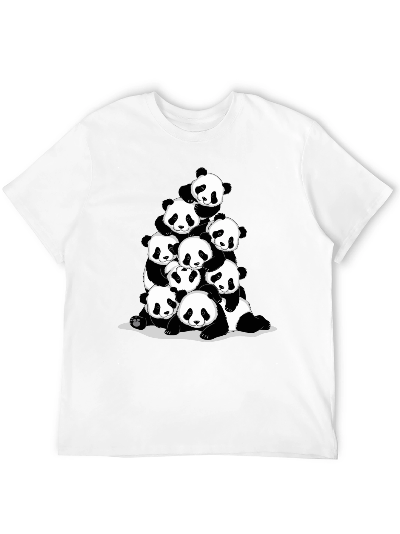 Panda Pile Black T-Shirt