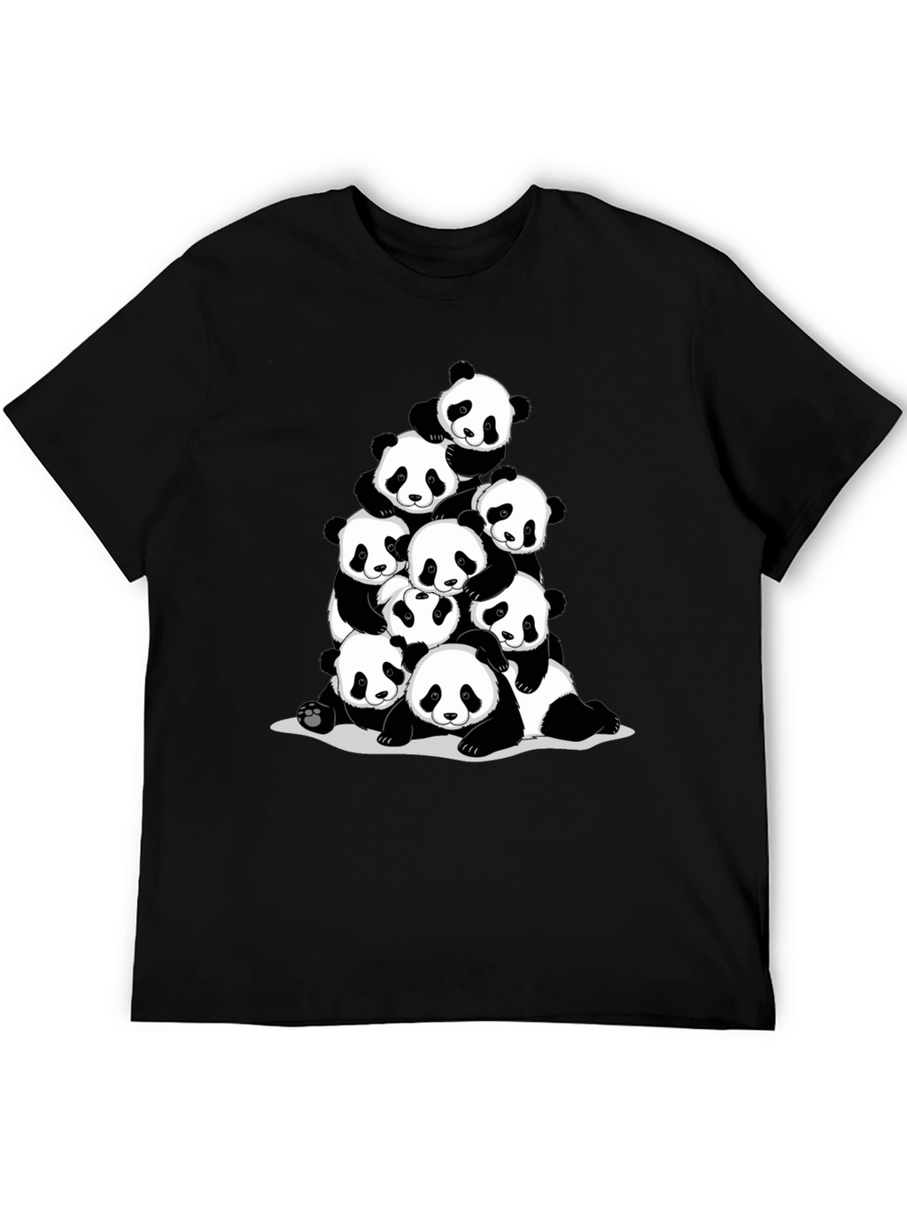 Panda Pile Black T-Shirt