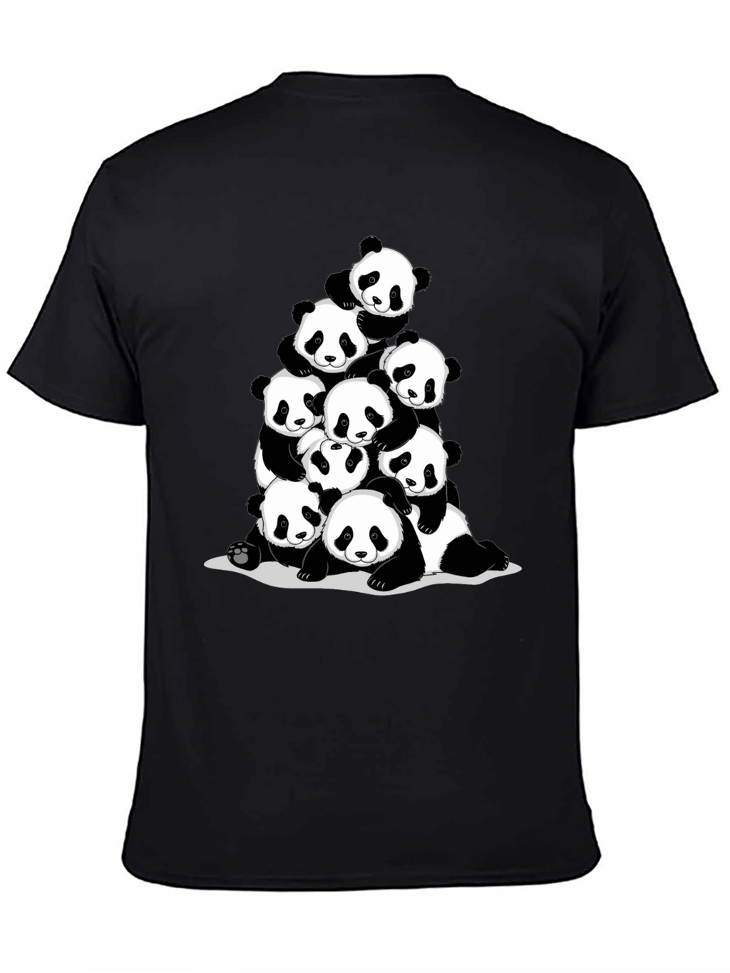 Panda Pile Black T-Shirt