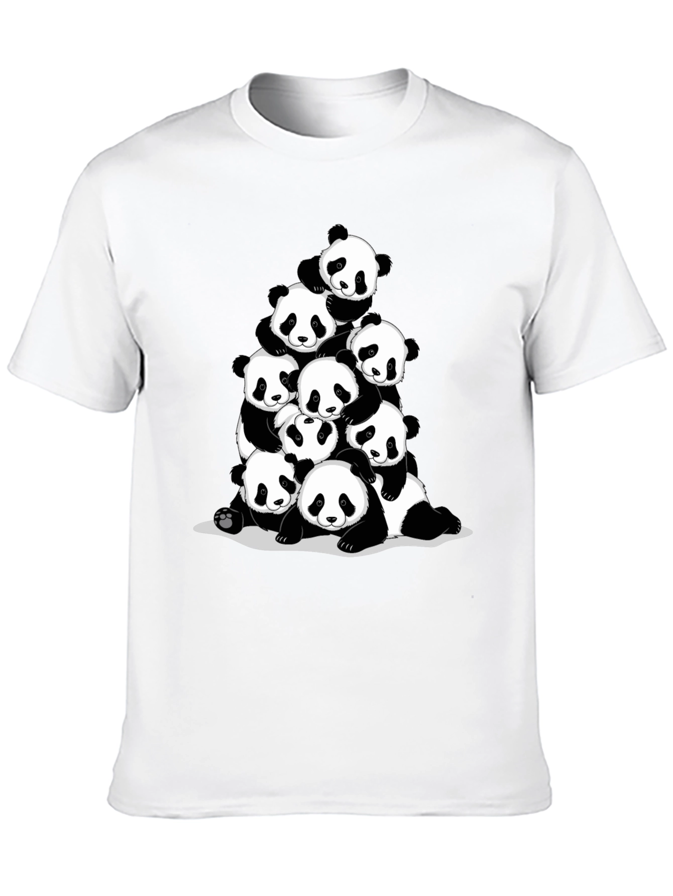 Panda Pile Black T-Shirt
