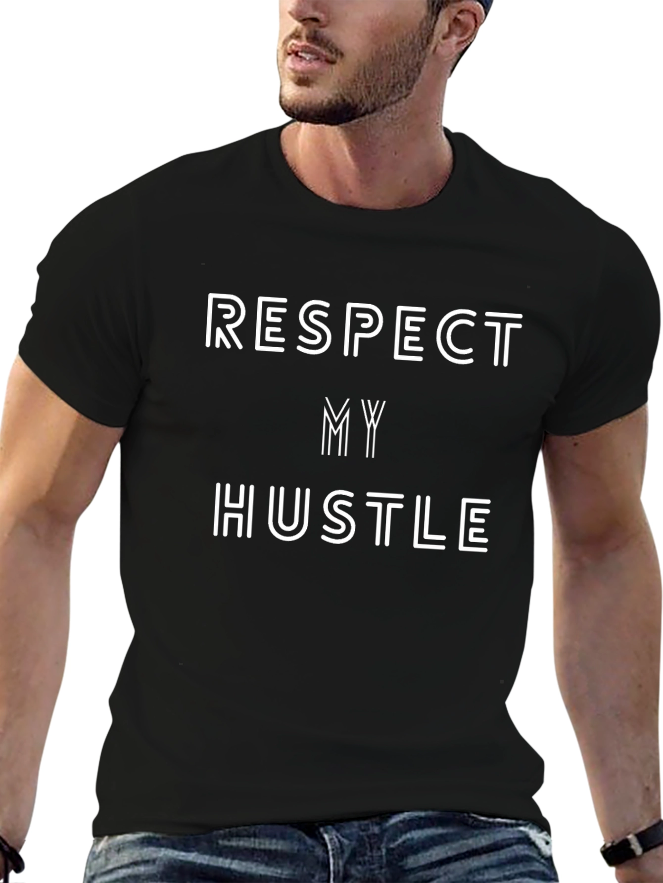 Respect My Hustle Black Graphic Tee
