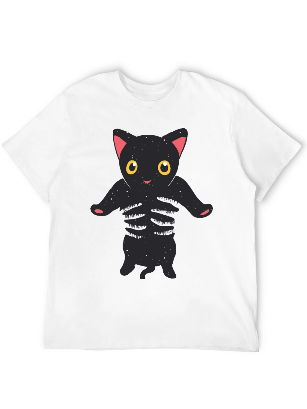 Black Cat Skeleton Graphic Tee - Halloween T-Shirt