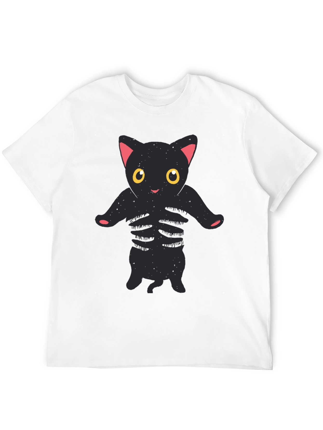 Black Cat Skeleton Graphic Tee - Halloween T-Shirt