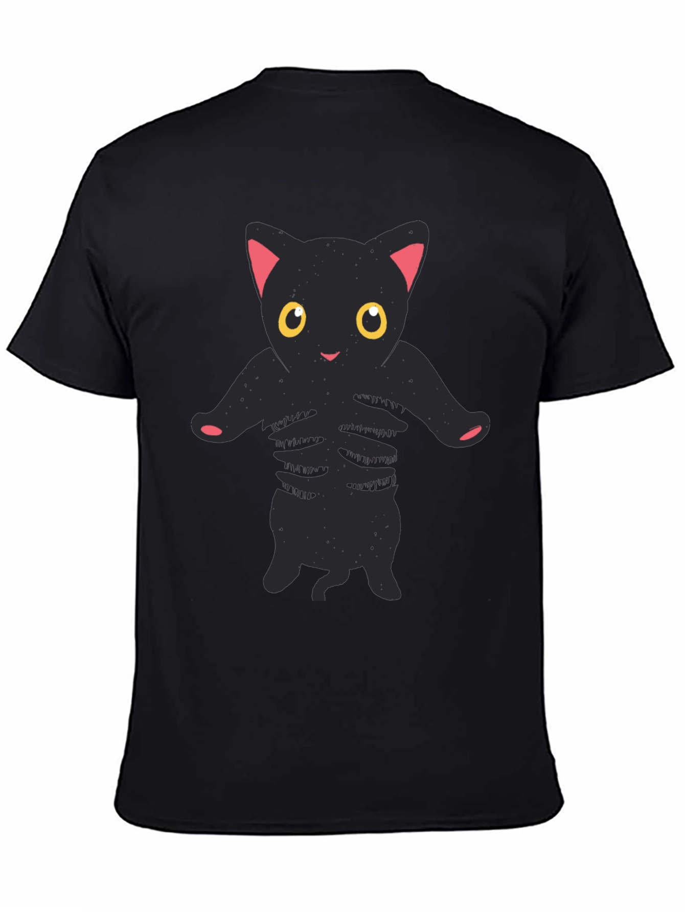 Black Cat Skeleton Graphic Tee - Halloween T-Shirt