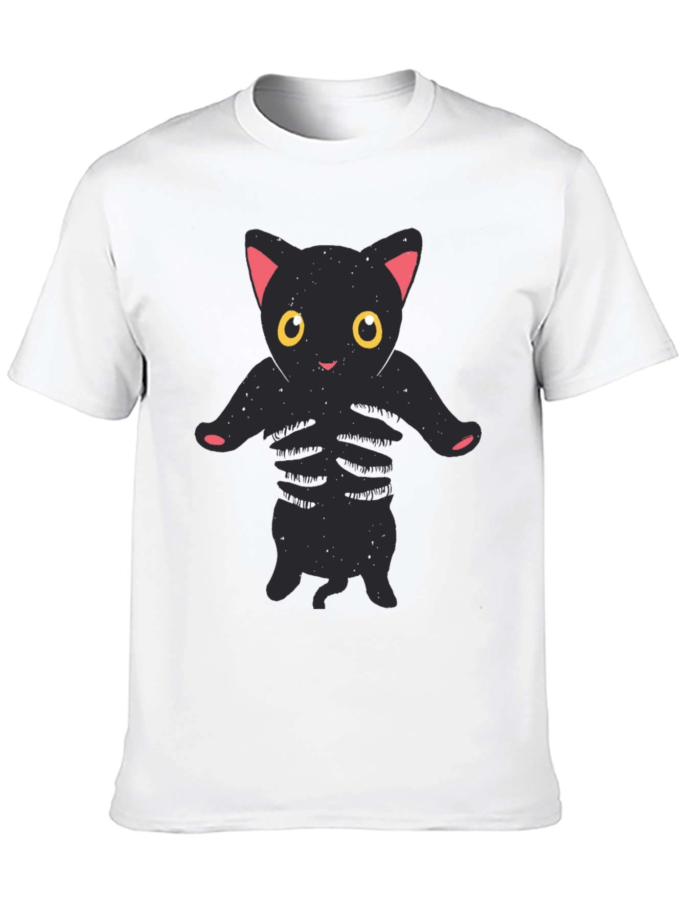 Black Cat Skeleton Graphic Tee - Halloween T-Shirt