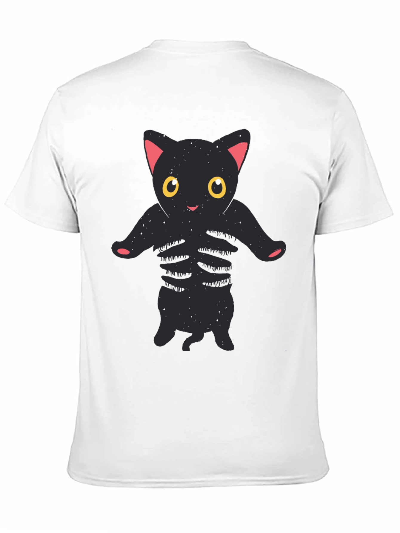 Black Cat Skeleton Graphic Tee - Halloween T-Shirt