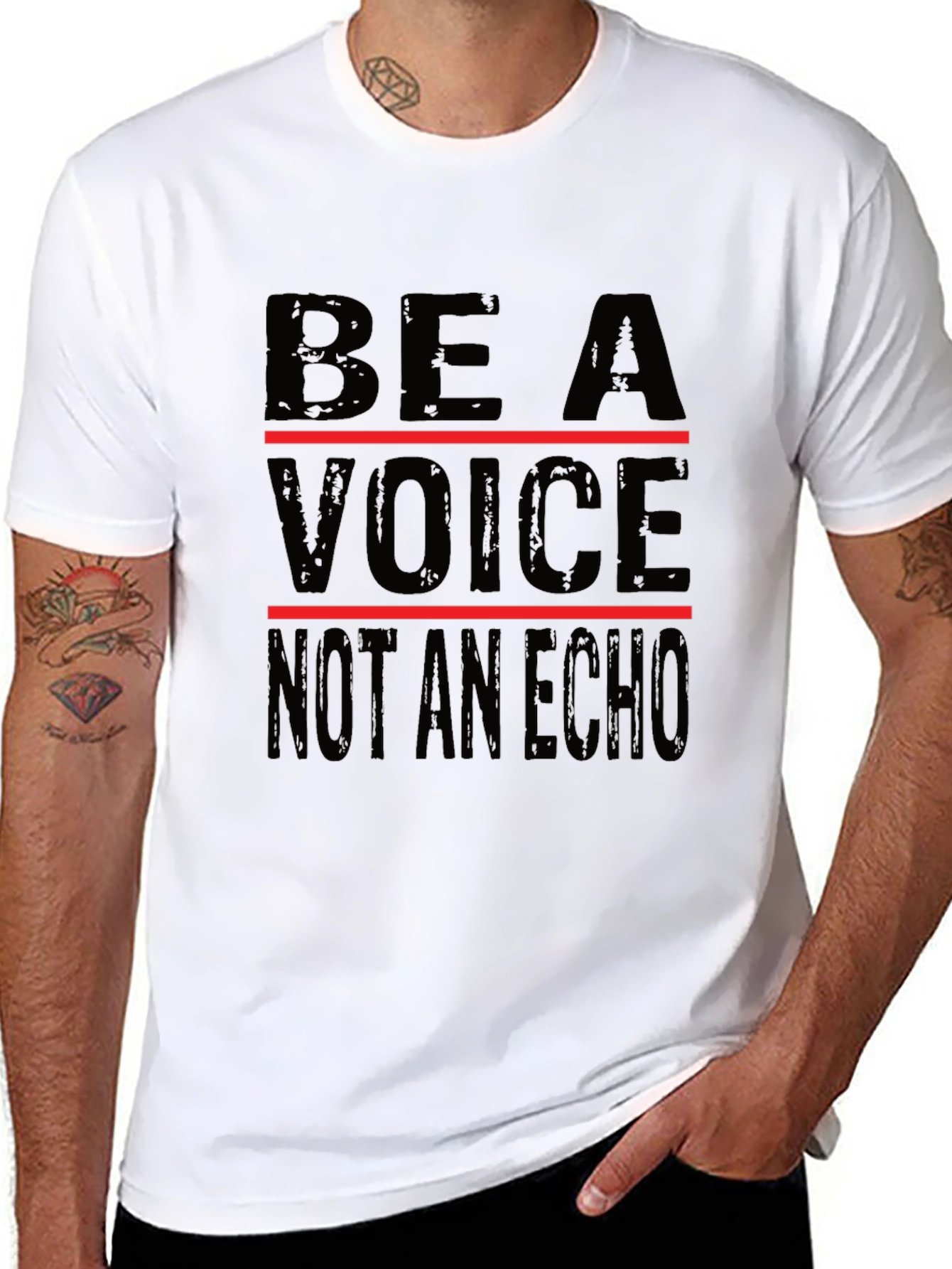 Be a Voice Graphic Tee - Black Cotton T-Shirt