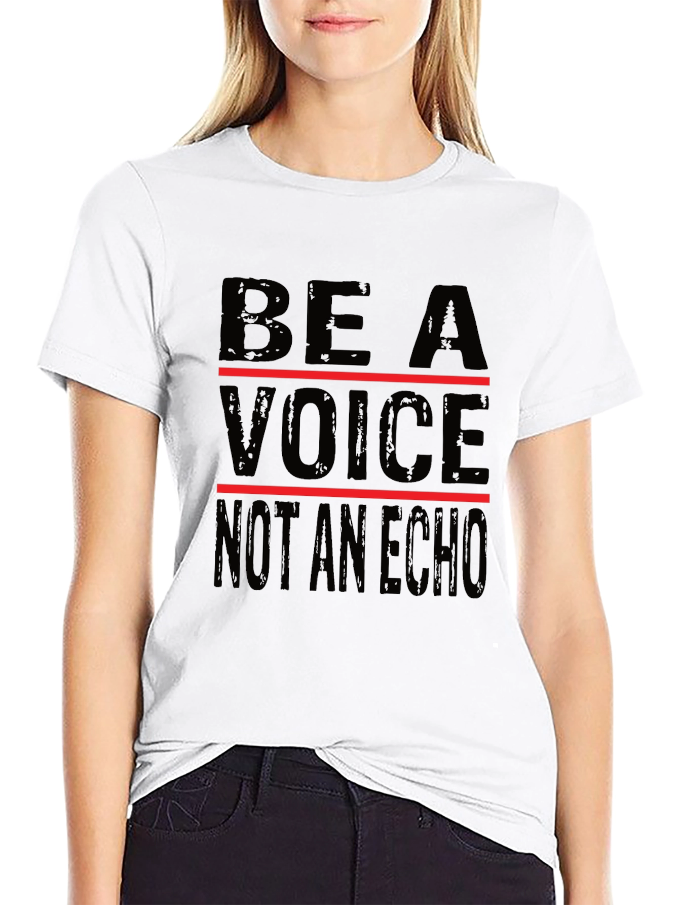 Be a Voice Graphic Tee - Black Cotton T-Shirt