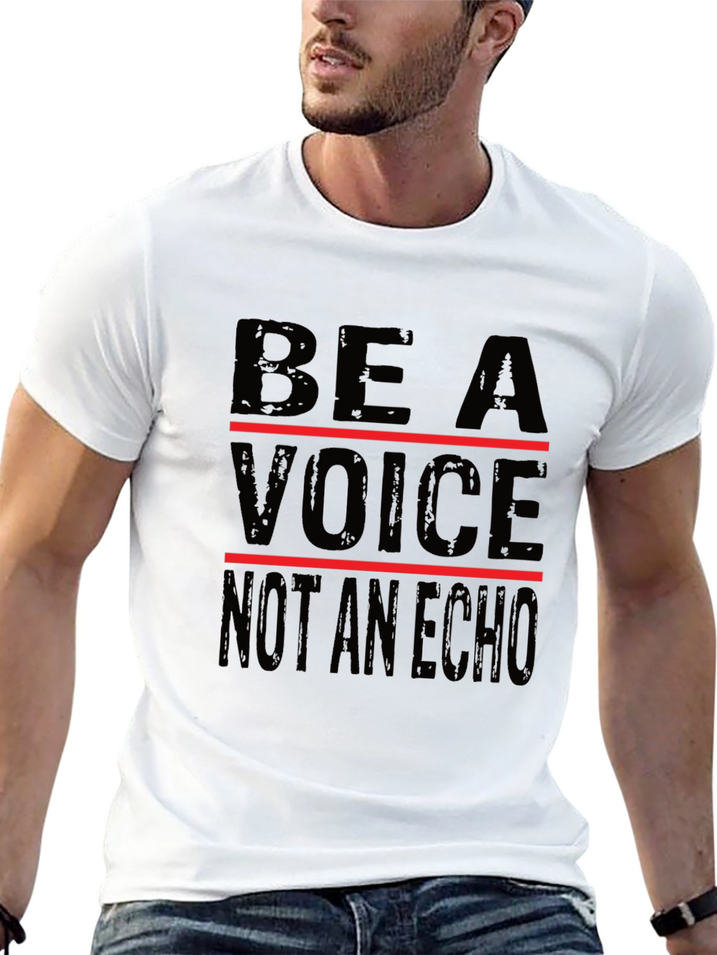 Be a Voice Graphic Tee - Black Cotton T-Shirt