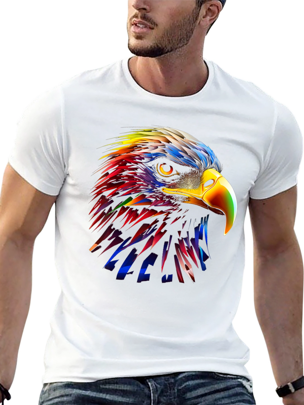 Vibrant Eagle Graphic T-Shirt - Bold Artistic Design
