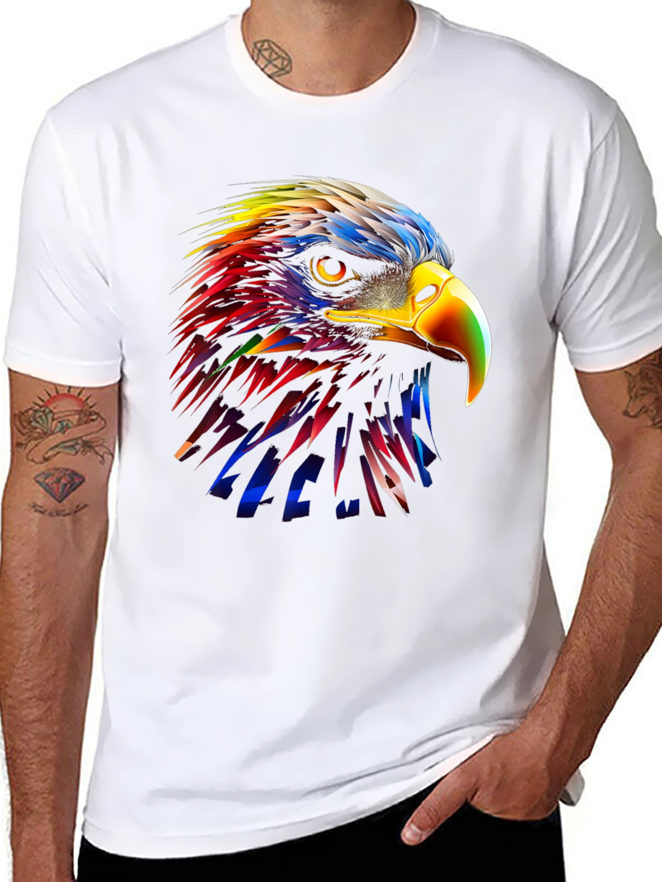 Vibrant Eagle Graphic T-Shirt - Bold Artistic Design