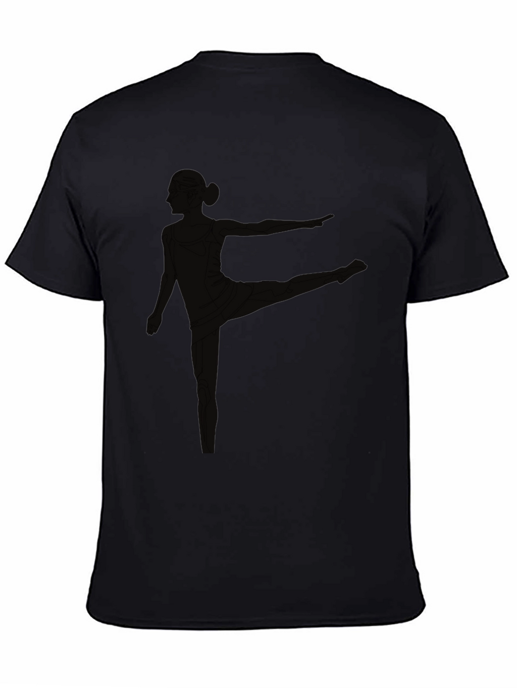 Black T-Shirt with Yoga Pose Graphic