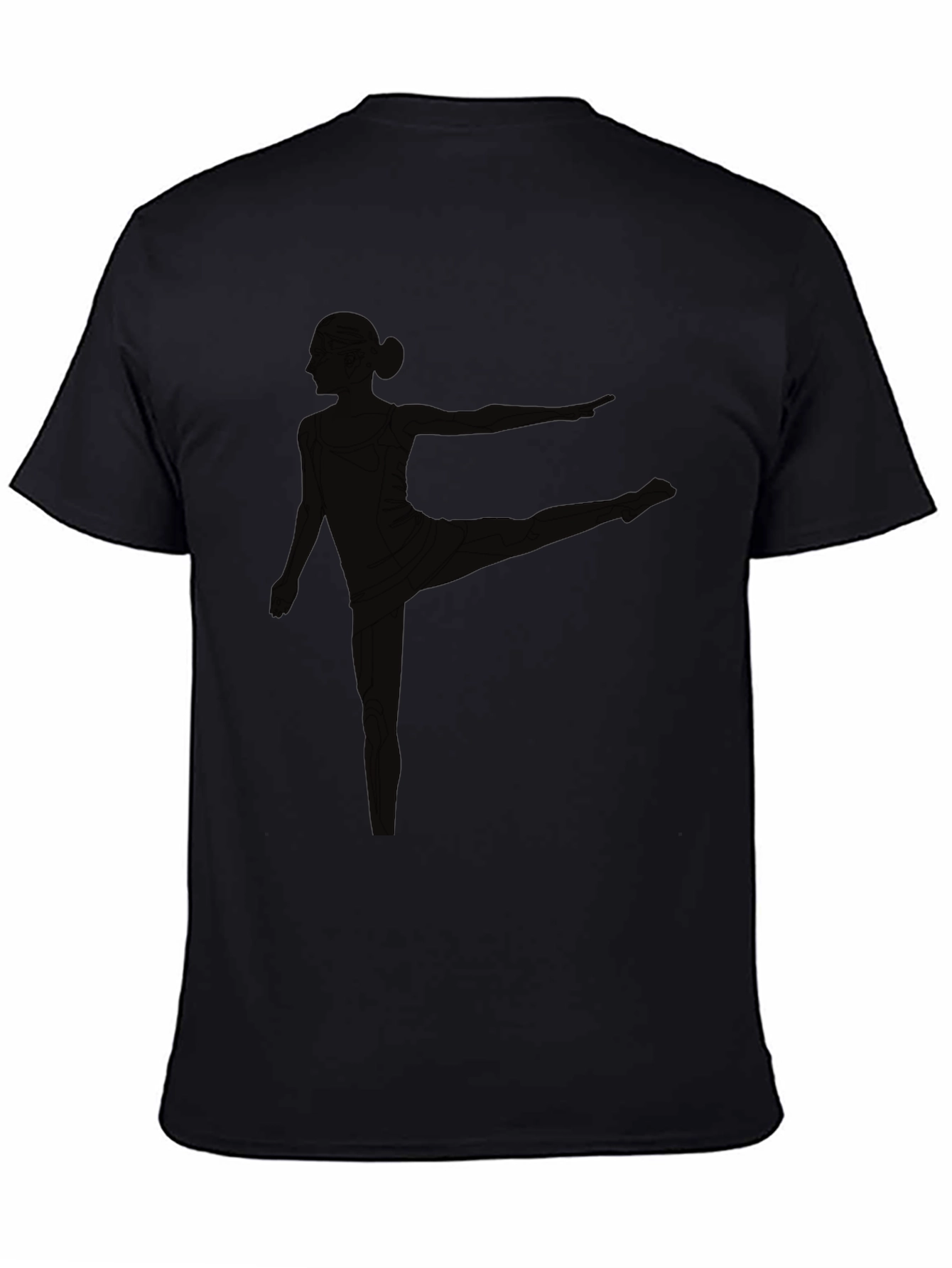 Black T-Shirt with Yoga Pose Graphic