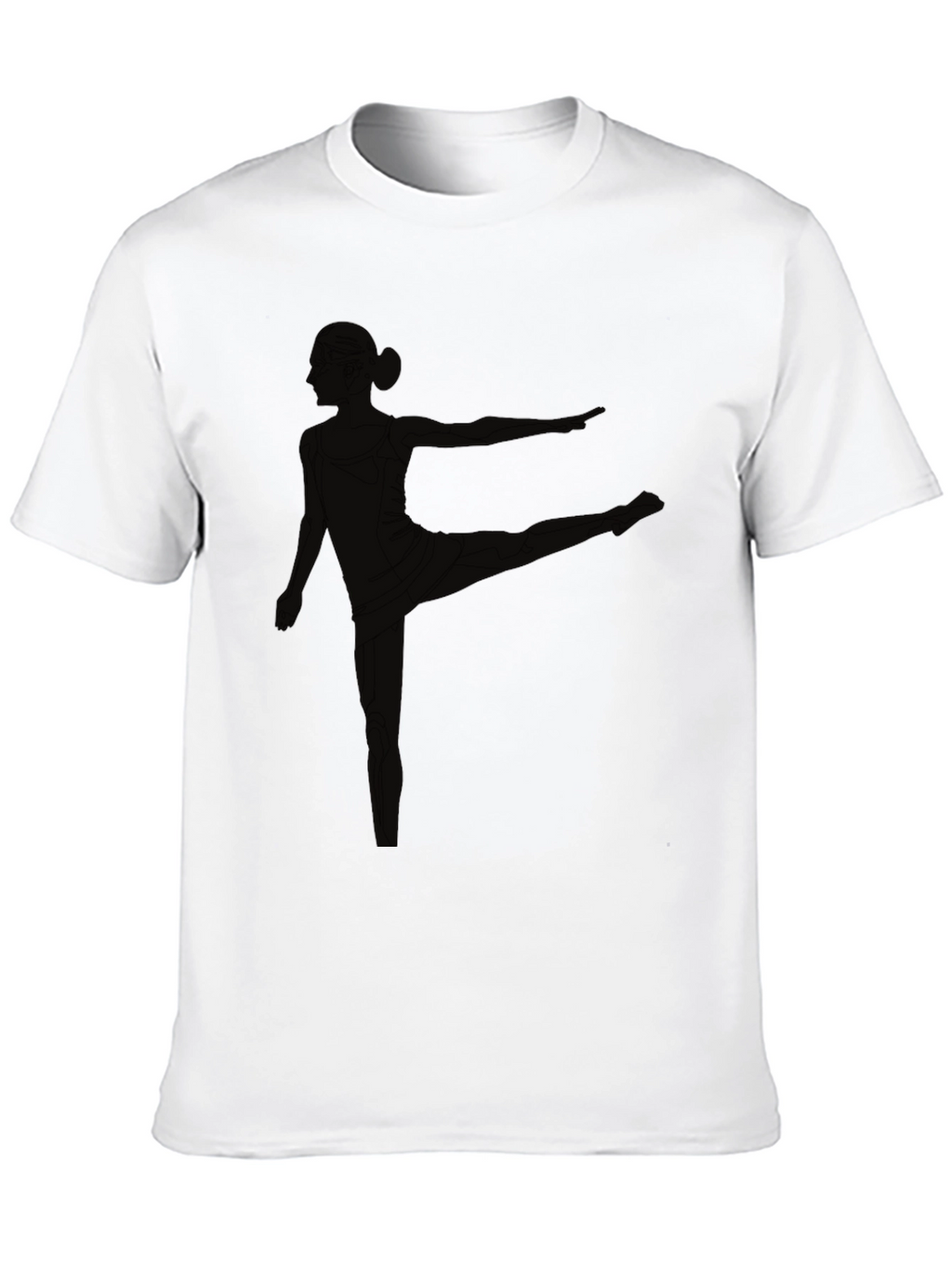 Black T-Shirt with Yoga Pose Graphic