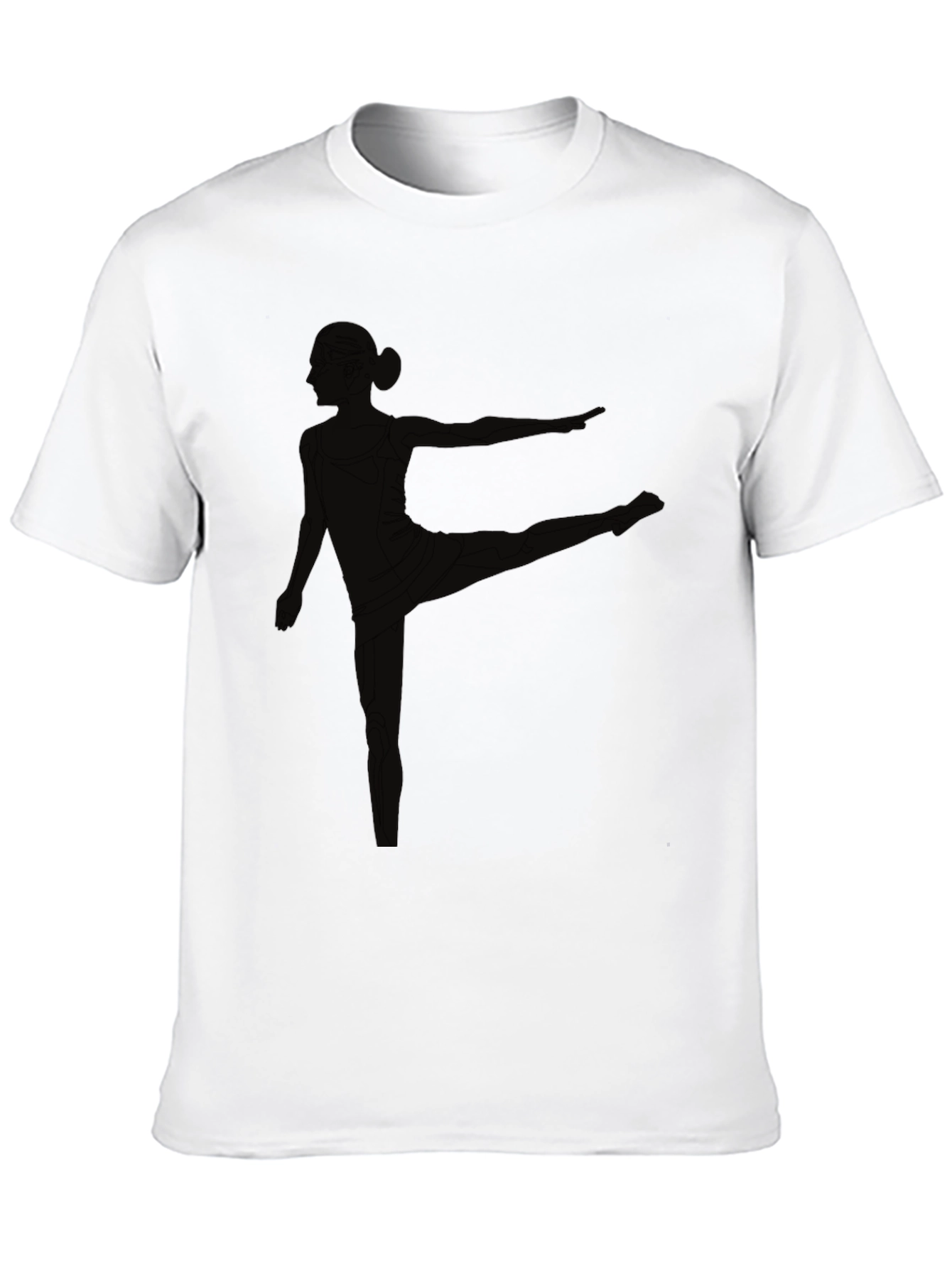 Black T-Shirt with Yoga Pose Graphic