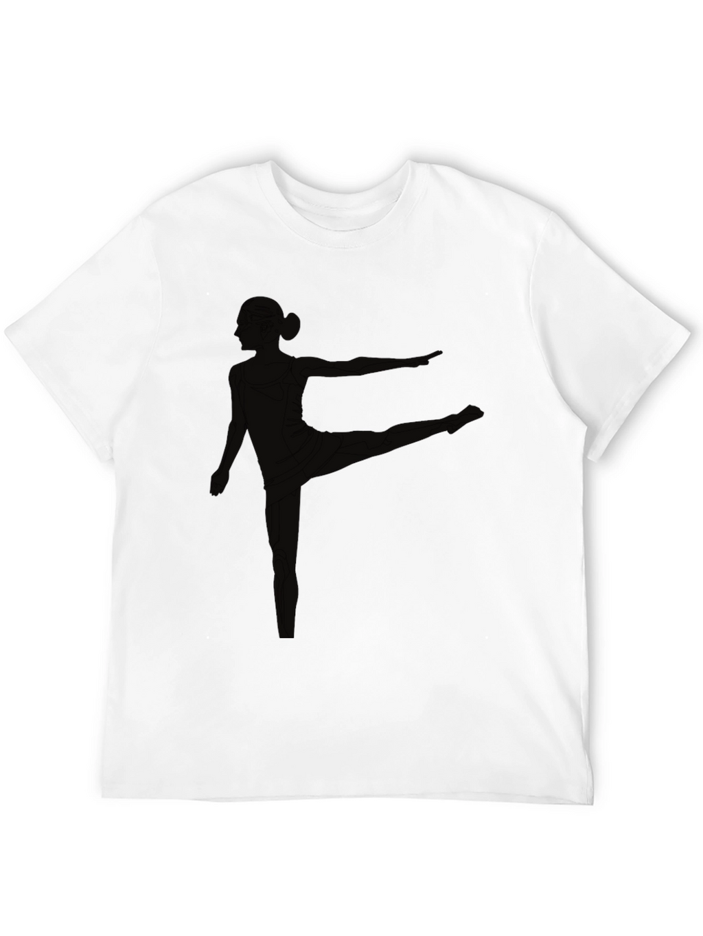 Black T-Shirt with Yoga Pose Graphic