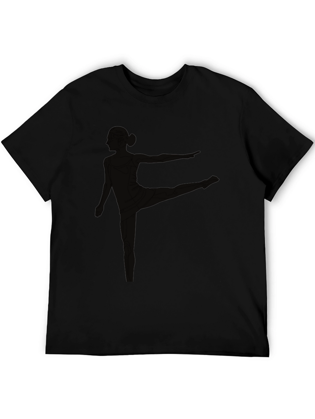 Black T-Shirt with Yoga Pose Graphic