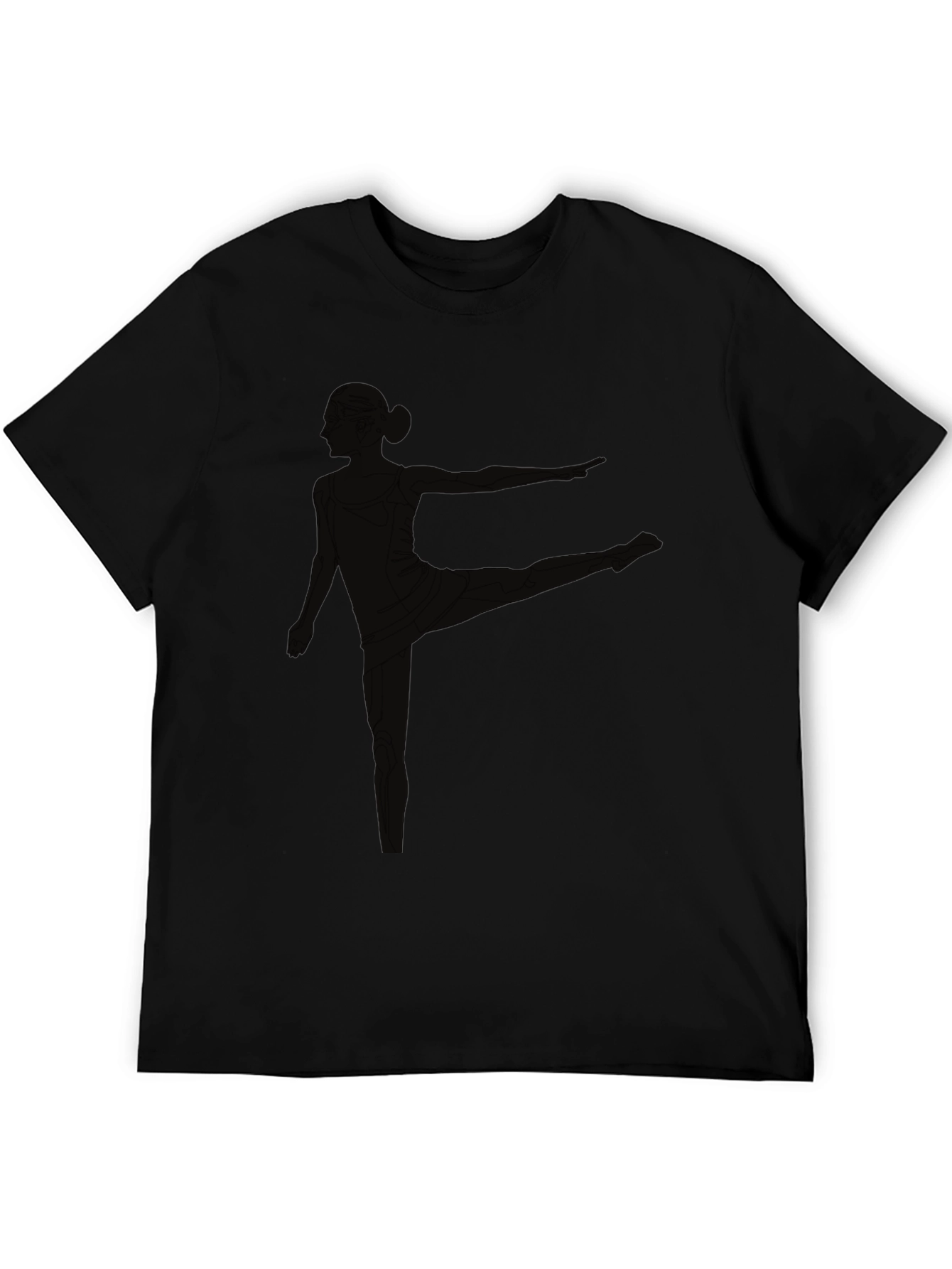 Black T-Shirt with Yoga Pose Graphic