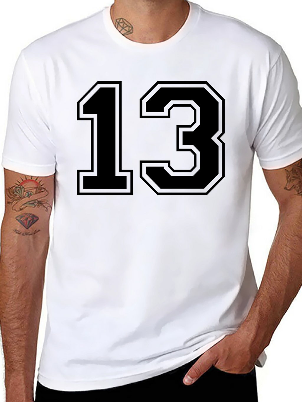 Lucky Number 13 Graphic Tee - Black