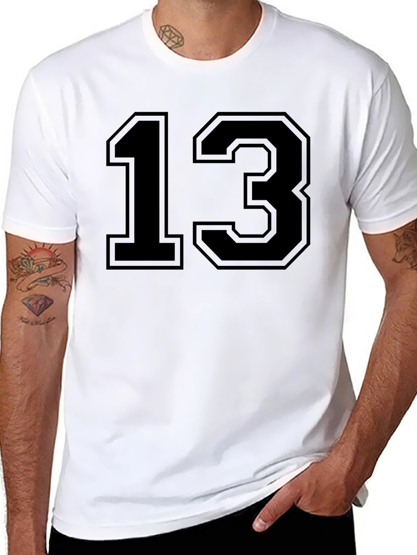 Lucky Number 13 Graphic Tee - Black