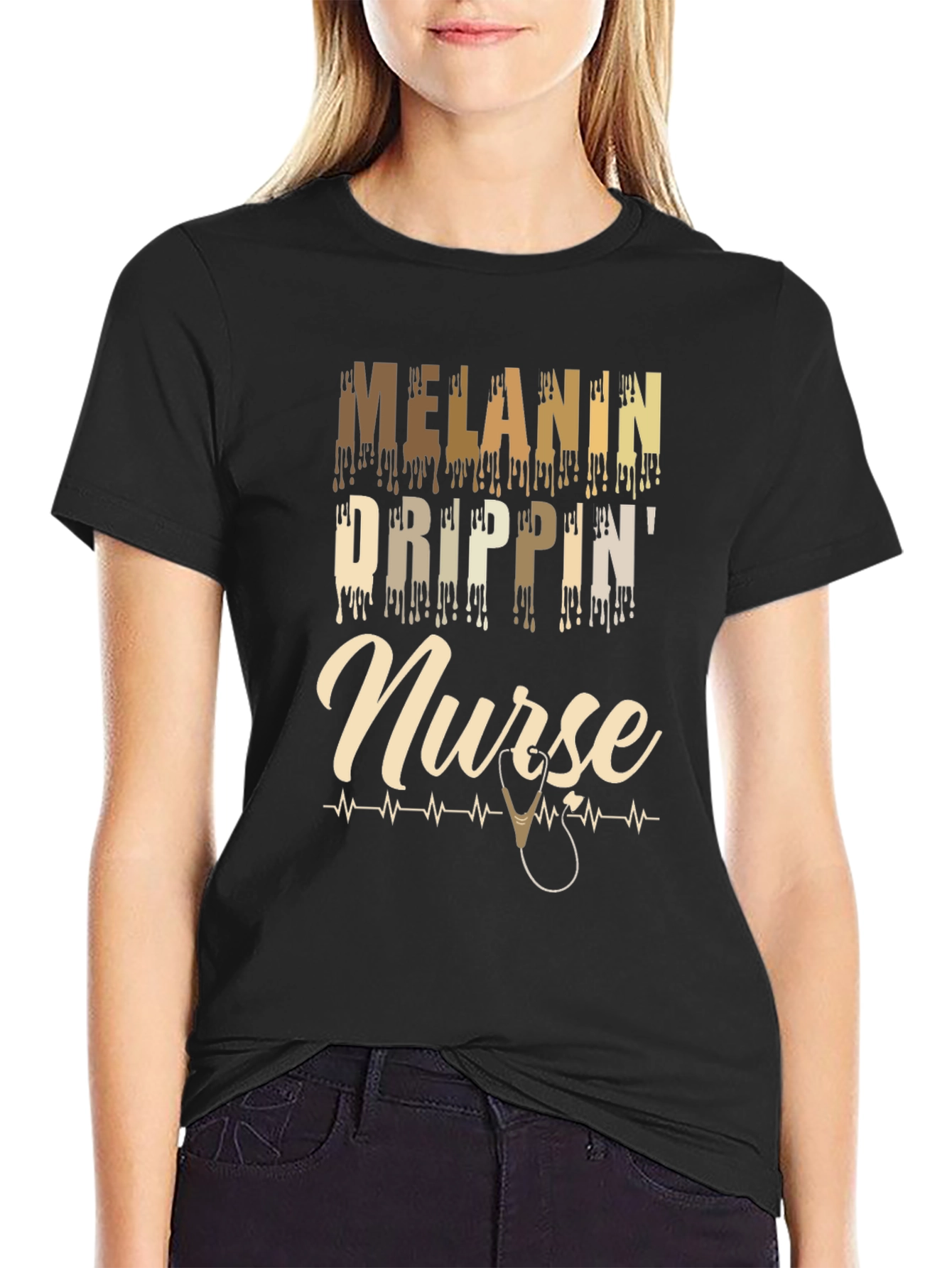 Melanin Drippin Nurse T-Shirt