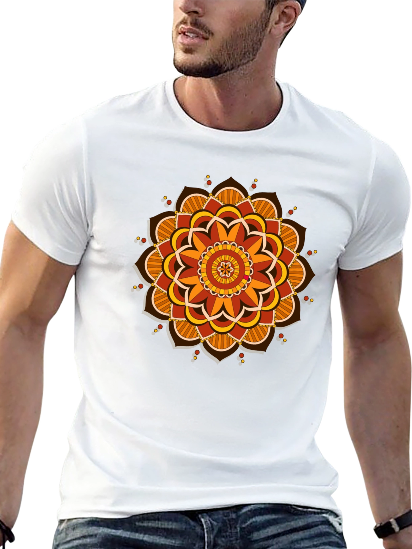 Mandala Graphic Tee - Black Cotton Blend