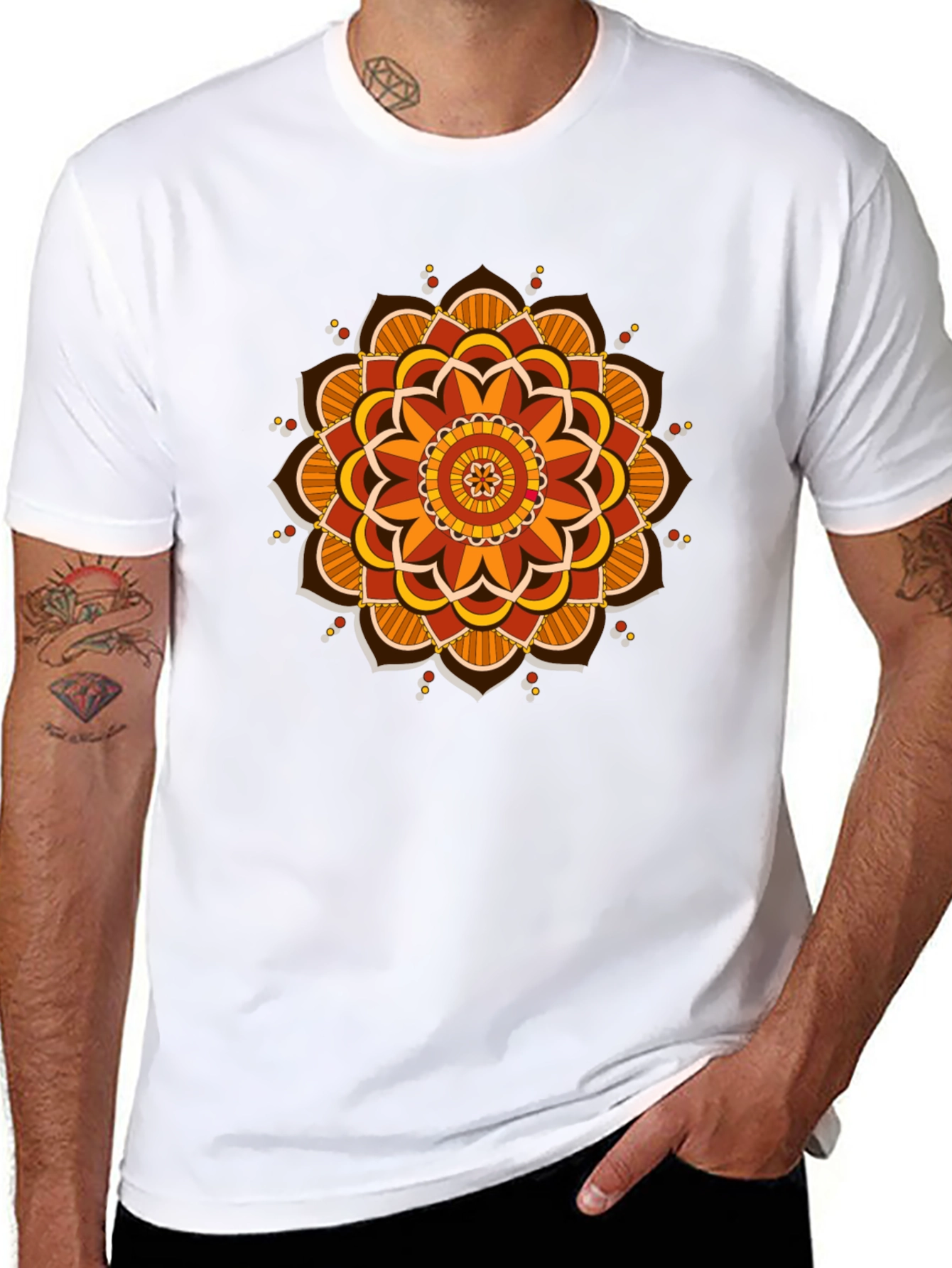 Mandala Graphic Tee - Black Cotton Blend