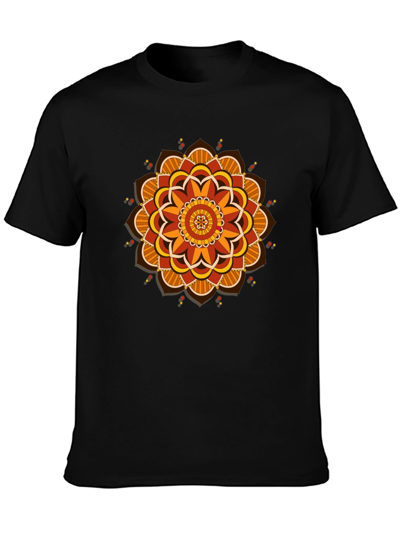 Mandala Graphic Tee - Black Cotton Blend