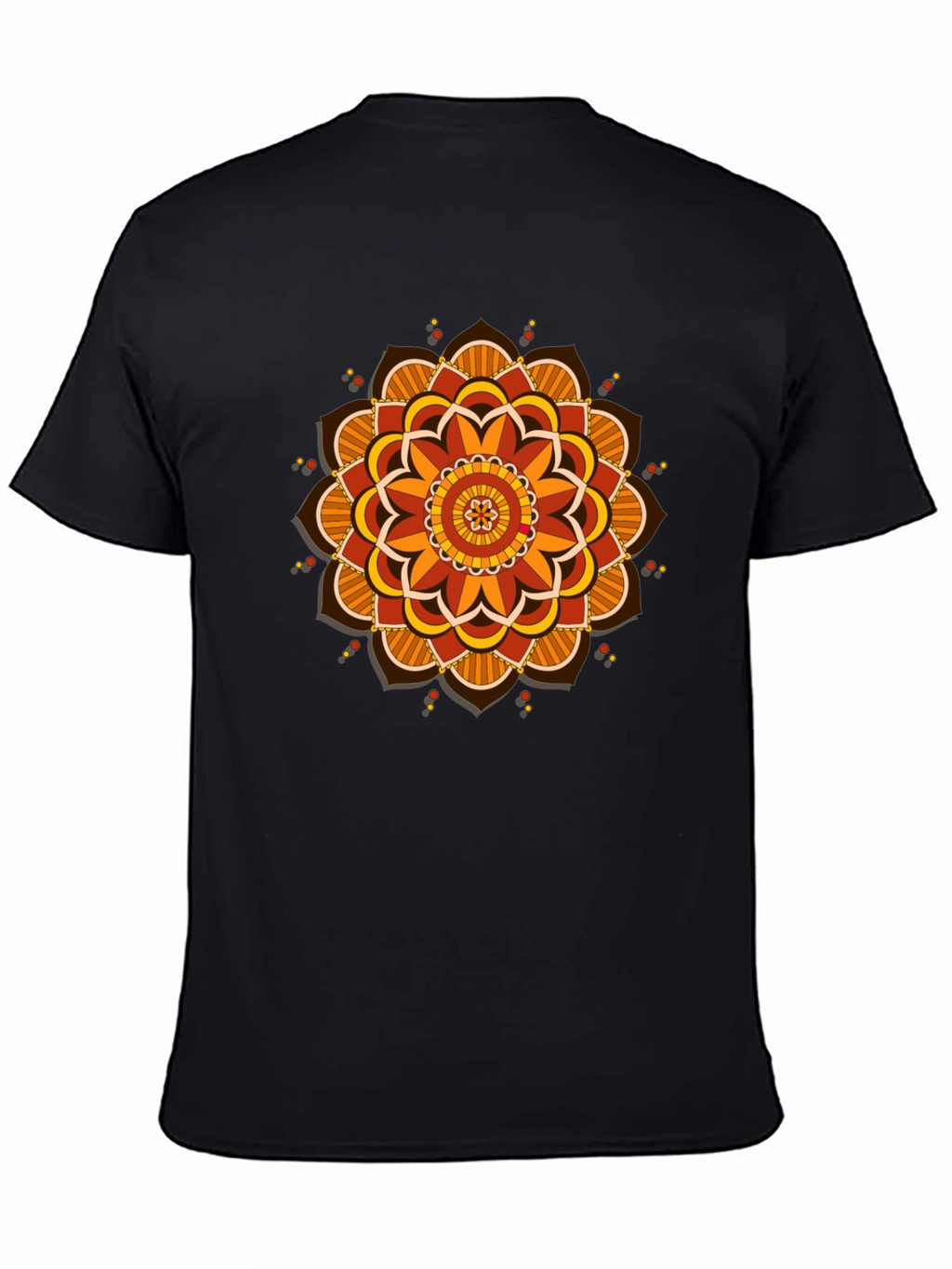 Mandala Graphic Tee - Black Cotton Blend