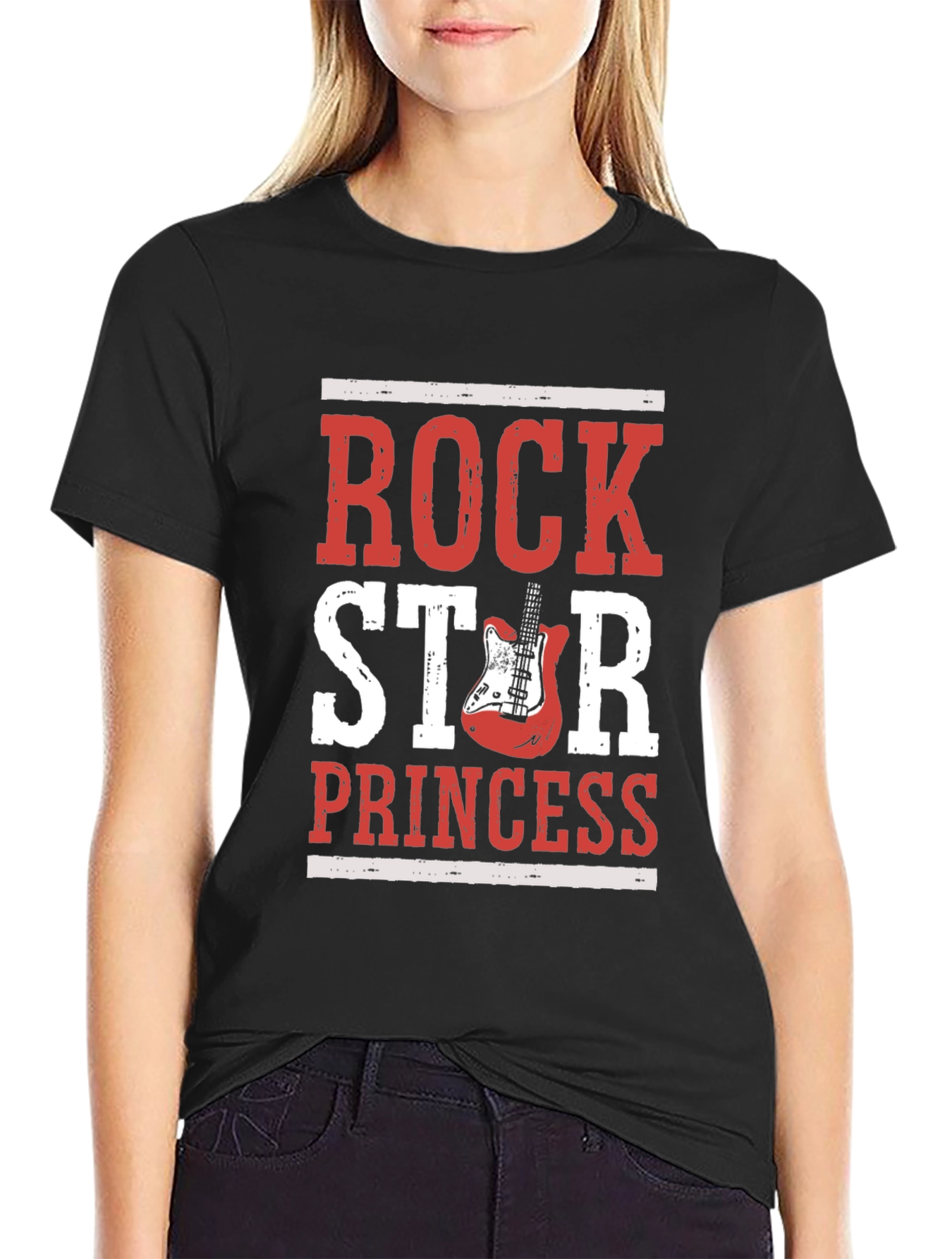 Rock Star Princess Graphic T-Shirt - Black