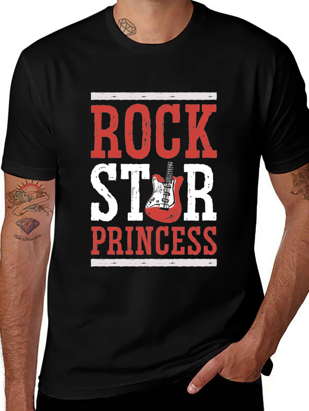 Rock Star Princess Graphic T-Shirt - Black