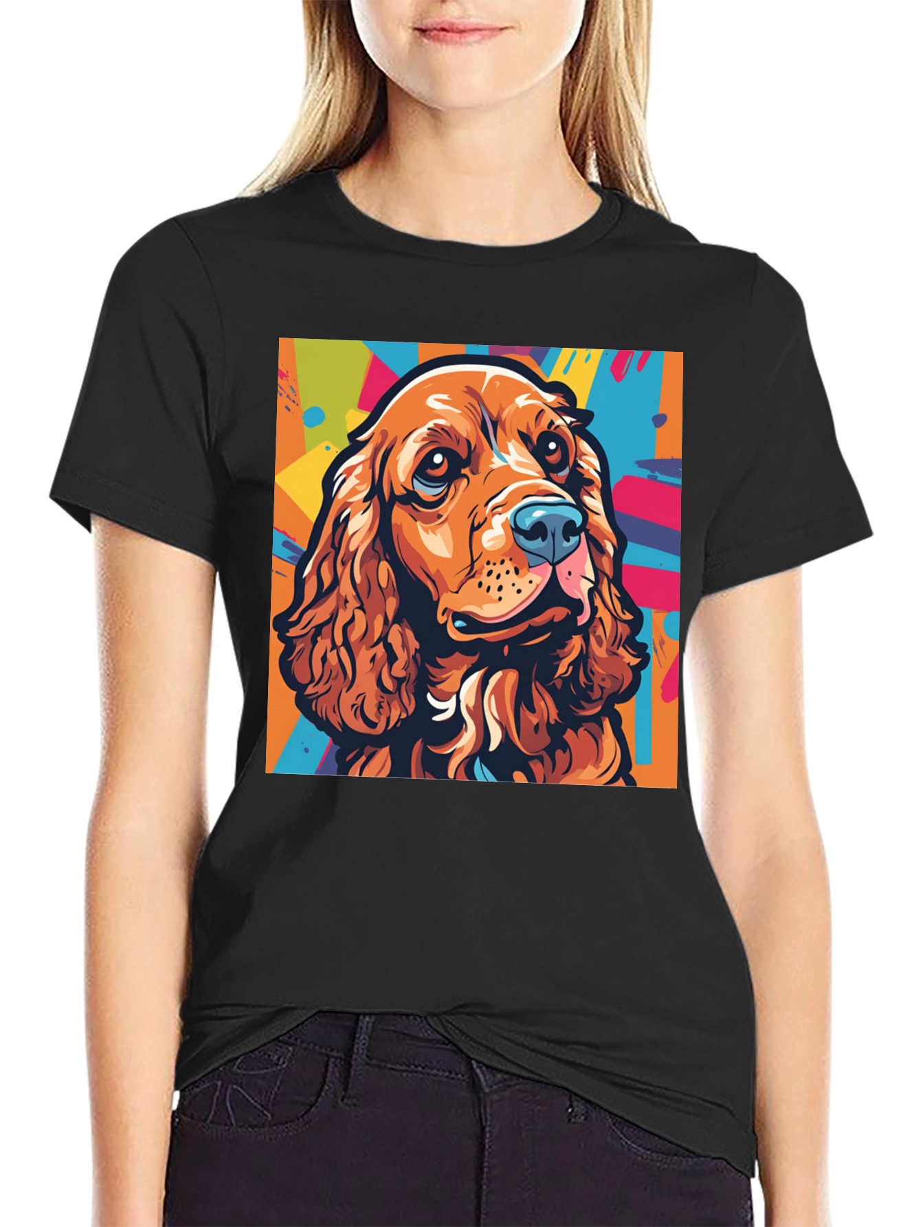 Dog Art Graphic Tee - Cocker Spaniel Pop Art T-Shirt
