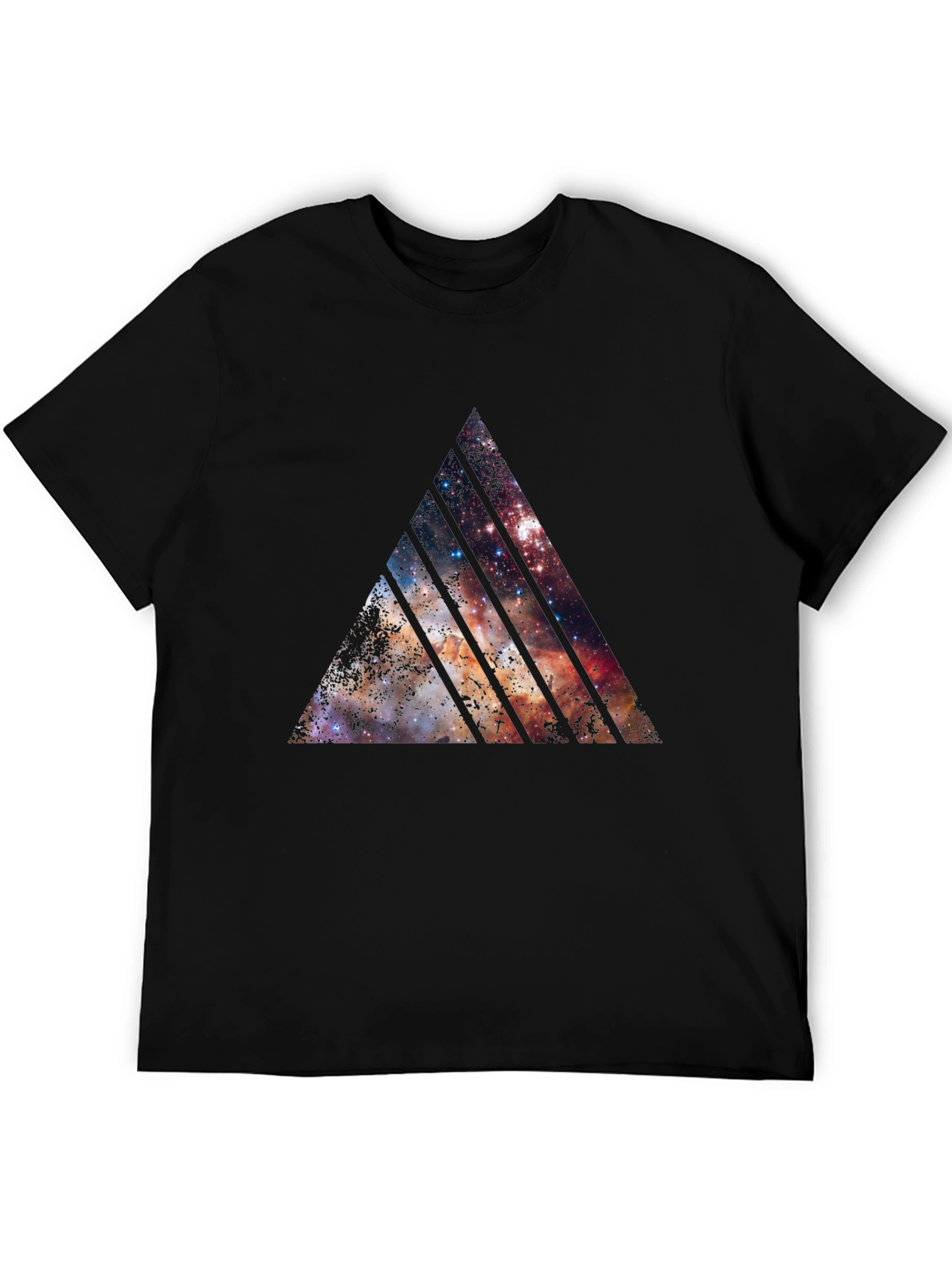Galaxy Triangle Graphic Black T-Shirt
