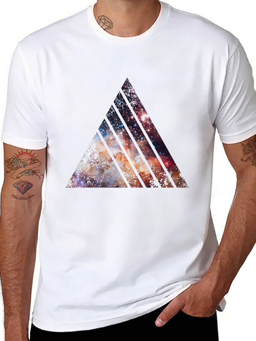 Galaxy Triangle Graphic Black T-Shirt