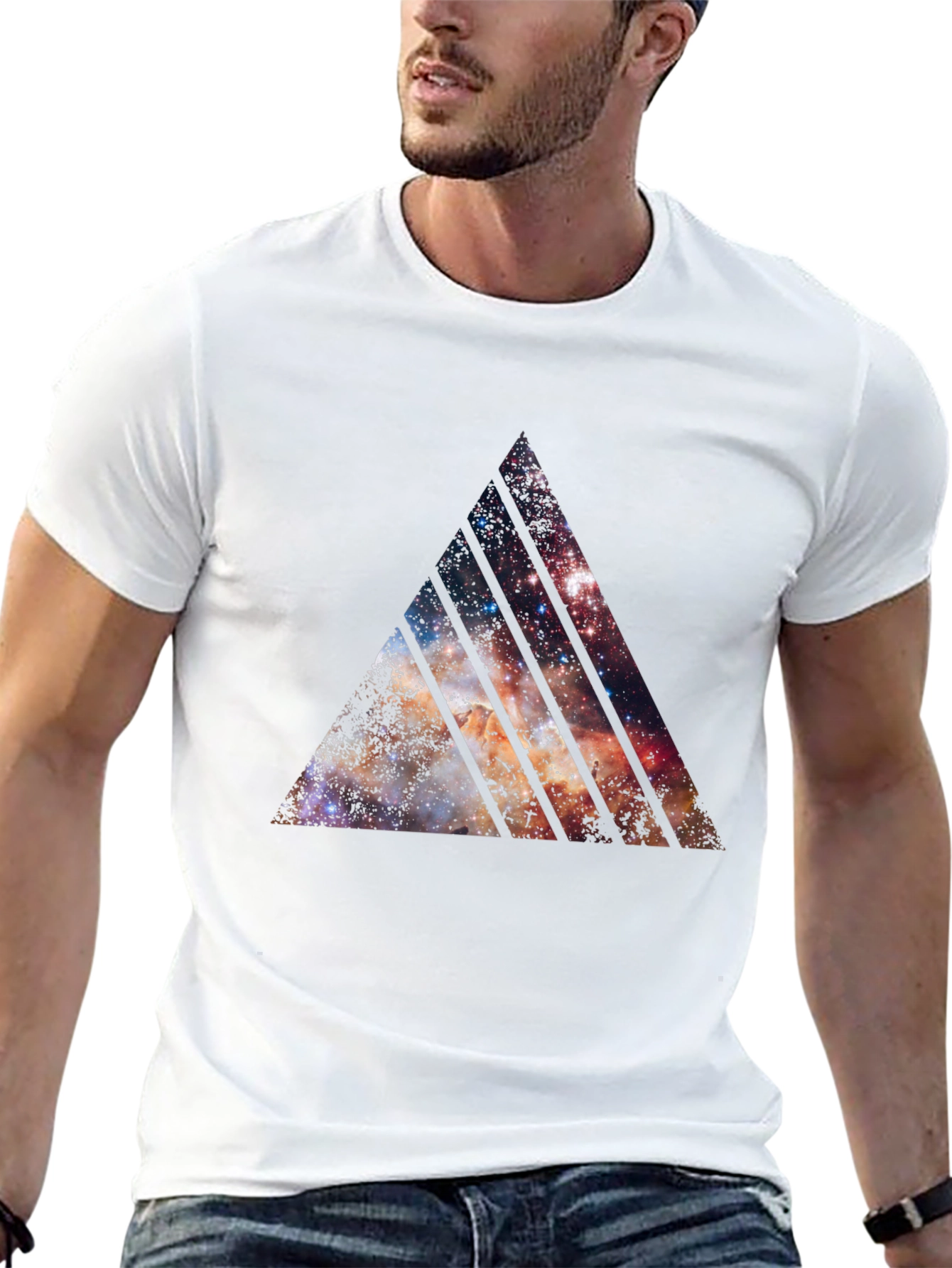 Galaxy Triangle Graphic Black T-Shirt