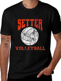 Setter Volleyball Graphic Tee - Grunge Design