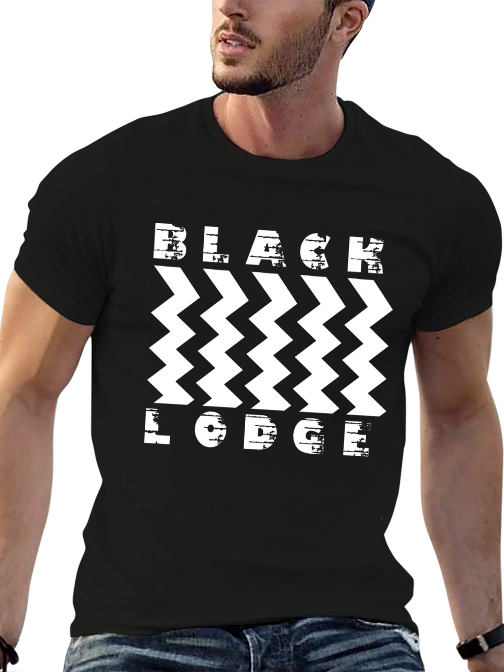 Black Lodge Zigzag T-Shirt - Stylish Graphic Tee