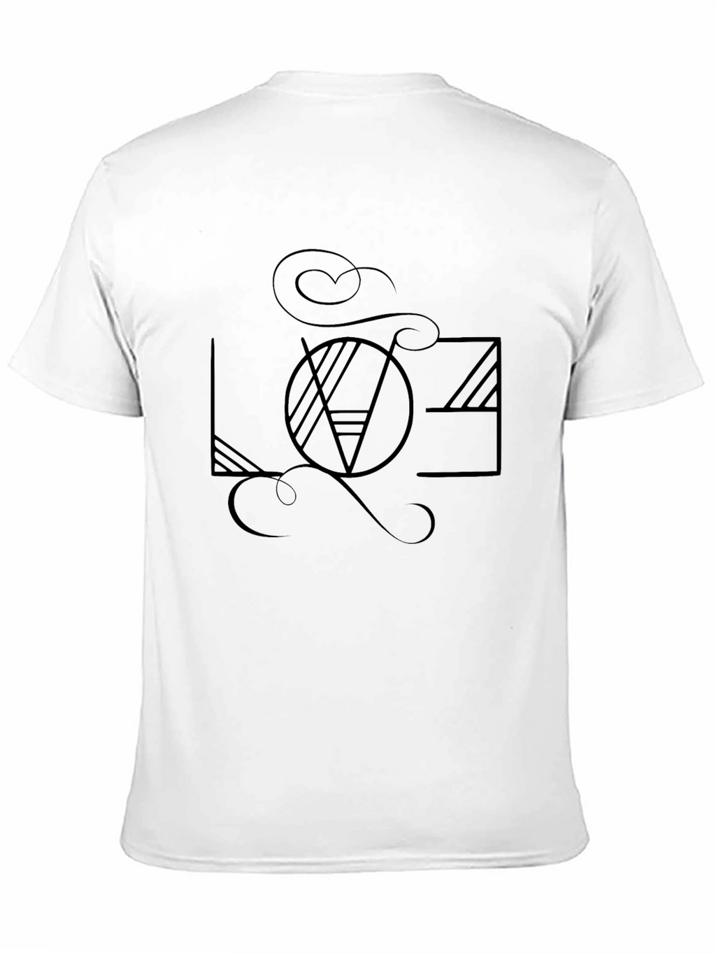 Abstract LOVE Graphic Black T-Shirt