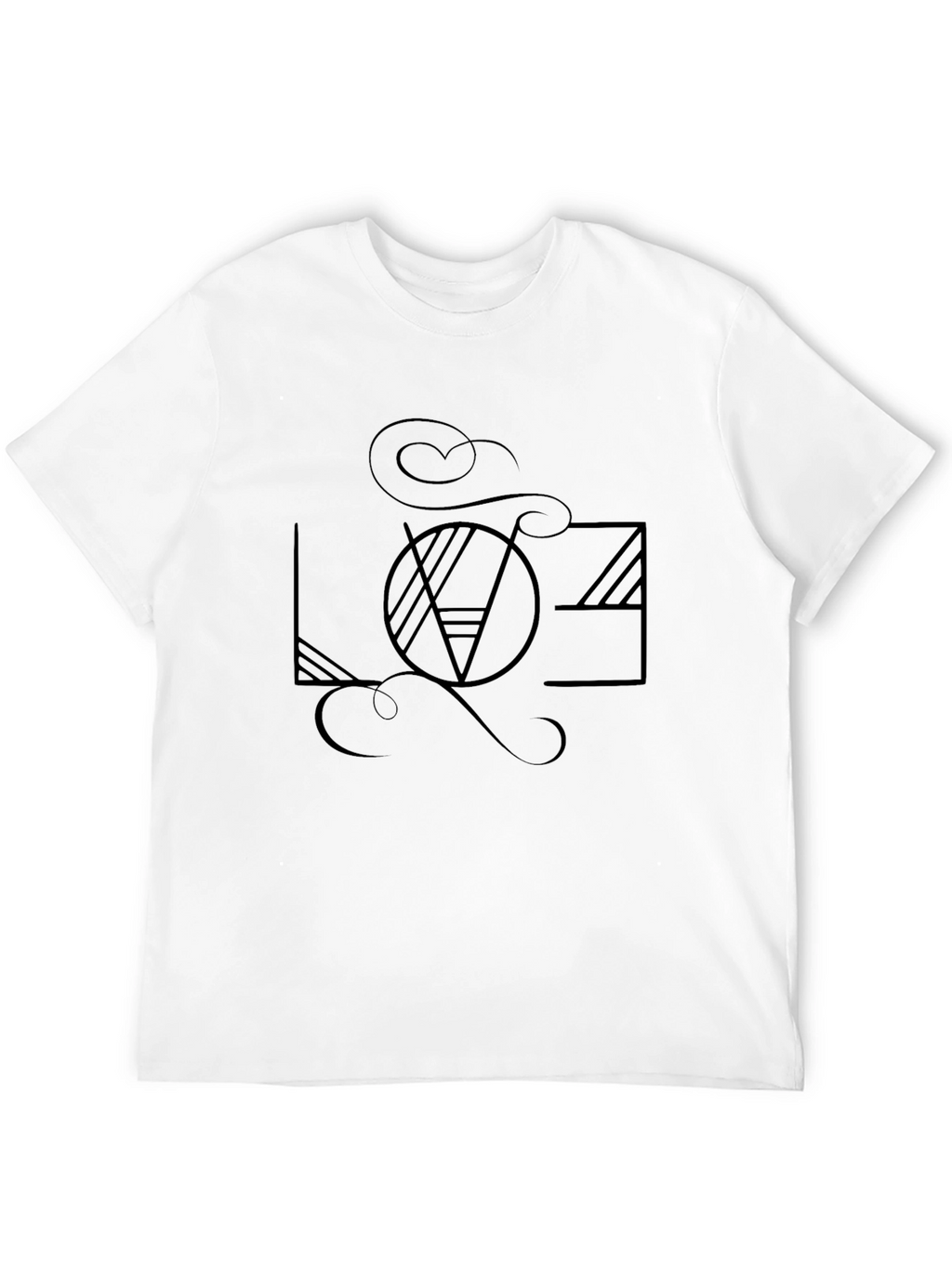 Abstract LOVE Graphic Black T-Shirt