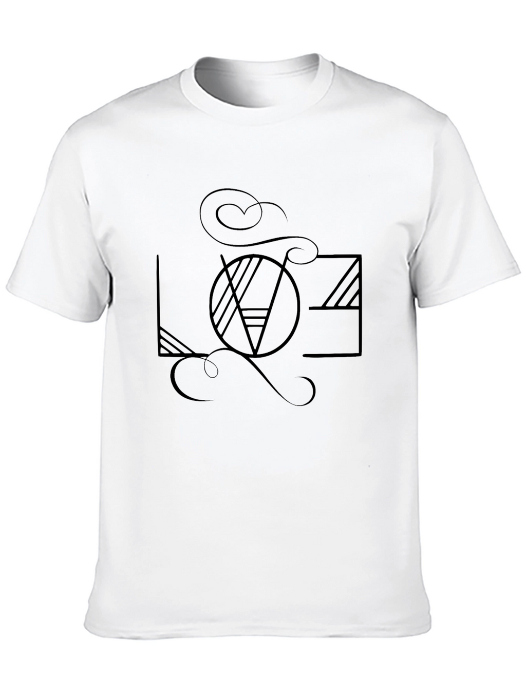 Abstract LOVE Graphic Black T-Shirt