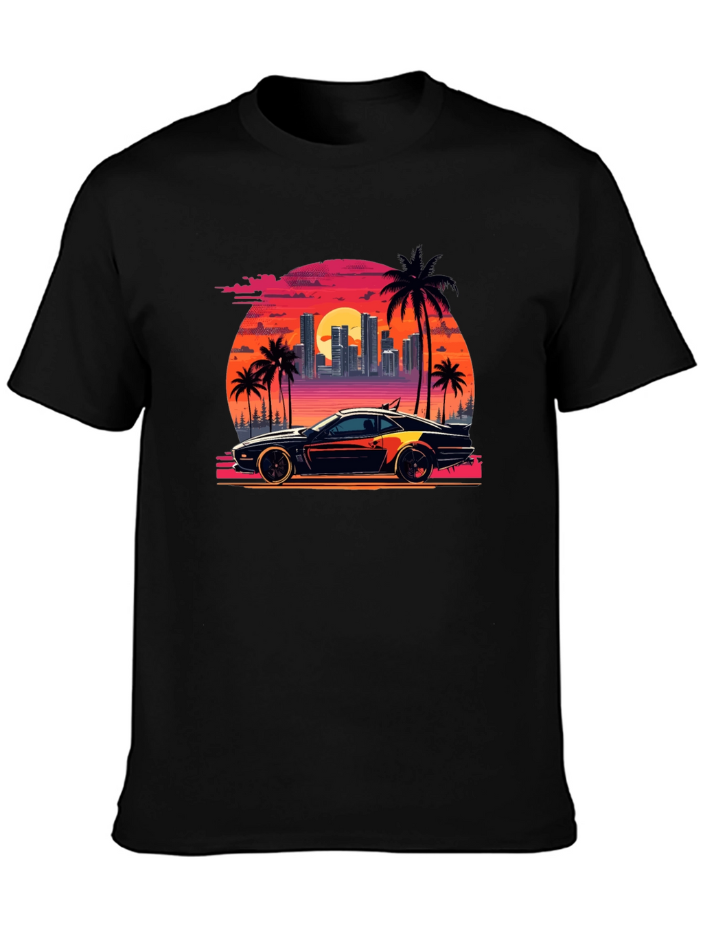Retro Sunset Car T-Shirt