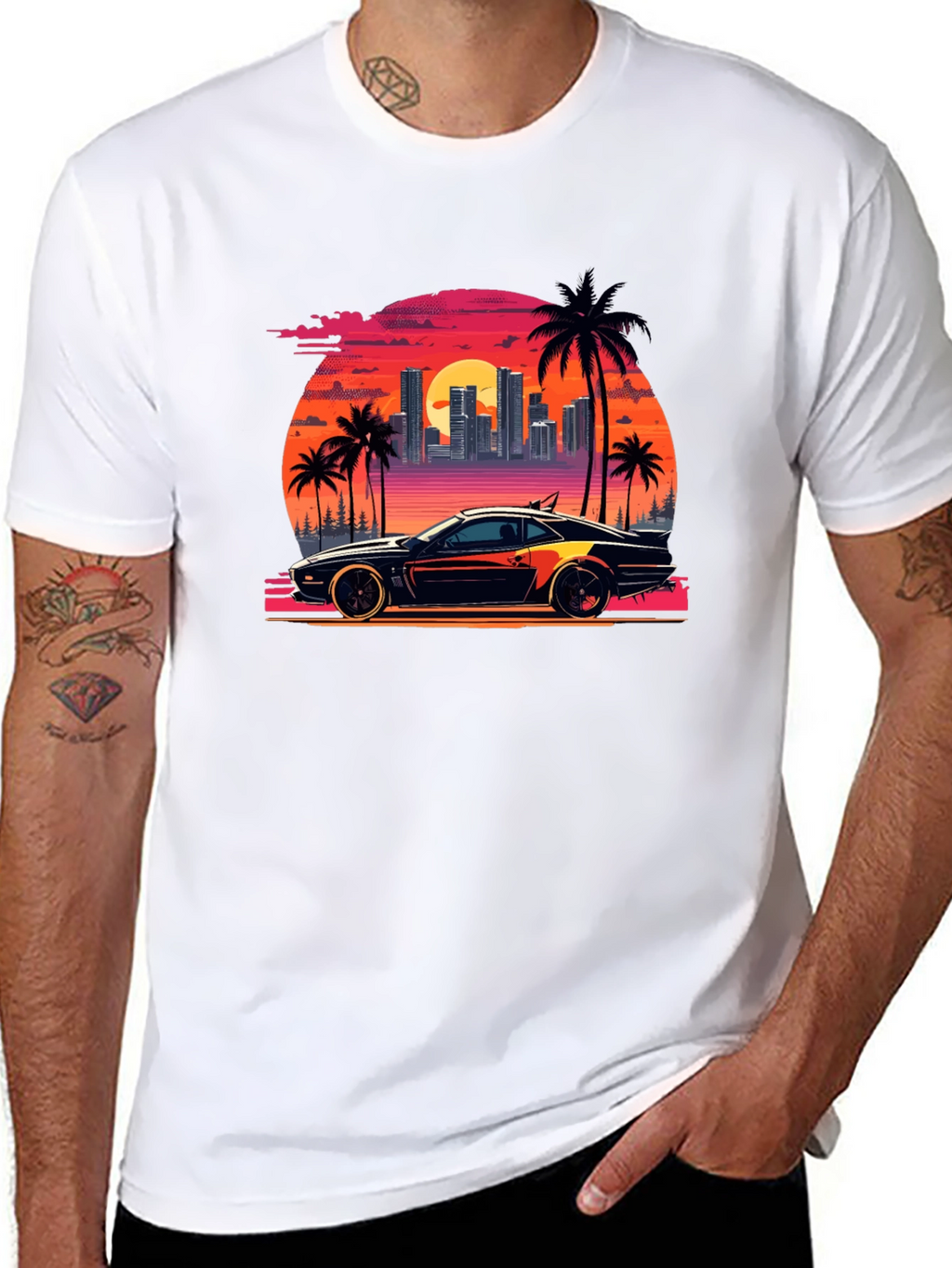 Retro Sunset Car T-Shirt