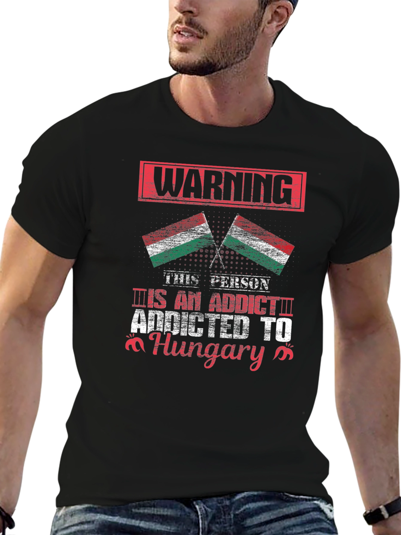 Addicted to Hungary Flag Graphic Tee