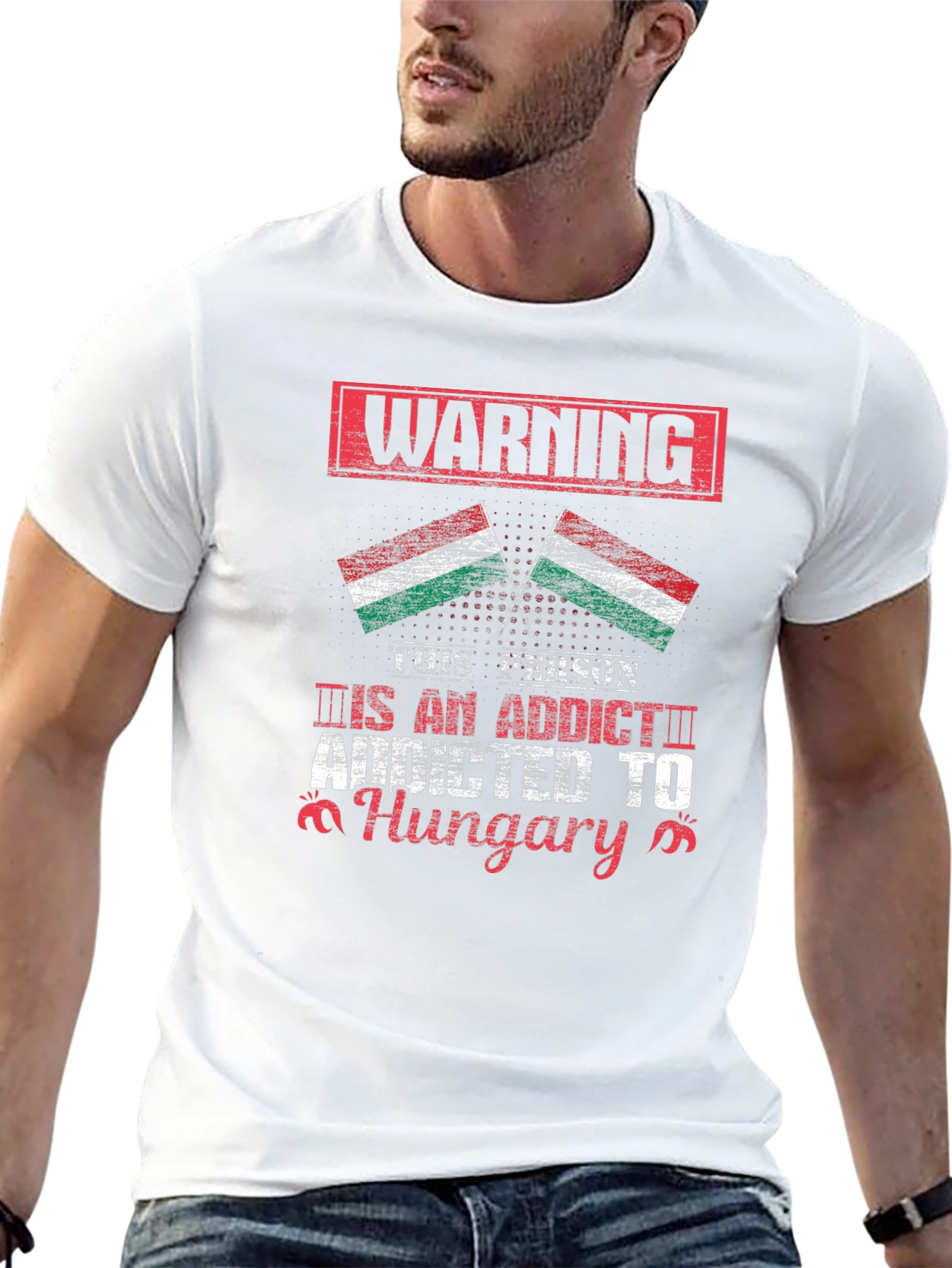 Addicted to Hungary Flag Graphic Tee