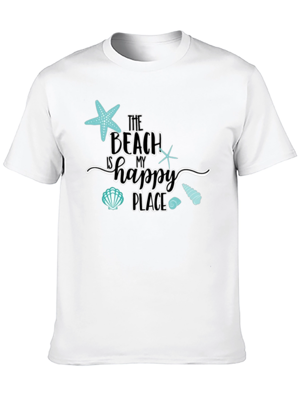Beach Is My Happy Place Black Graphic Tee