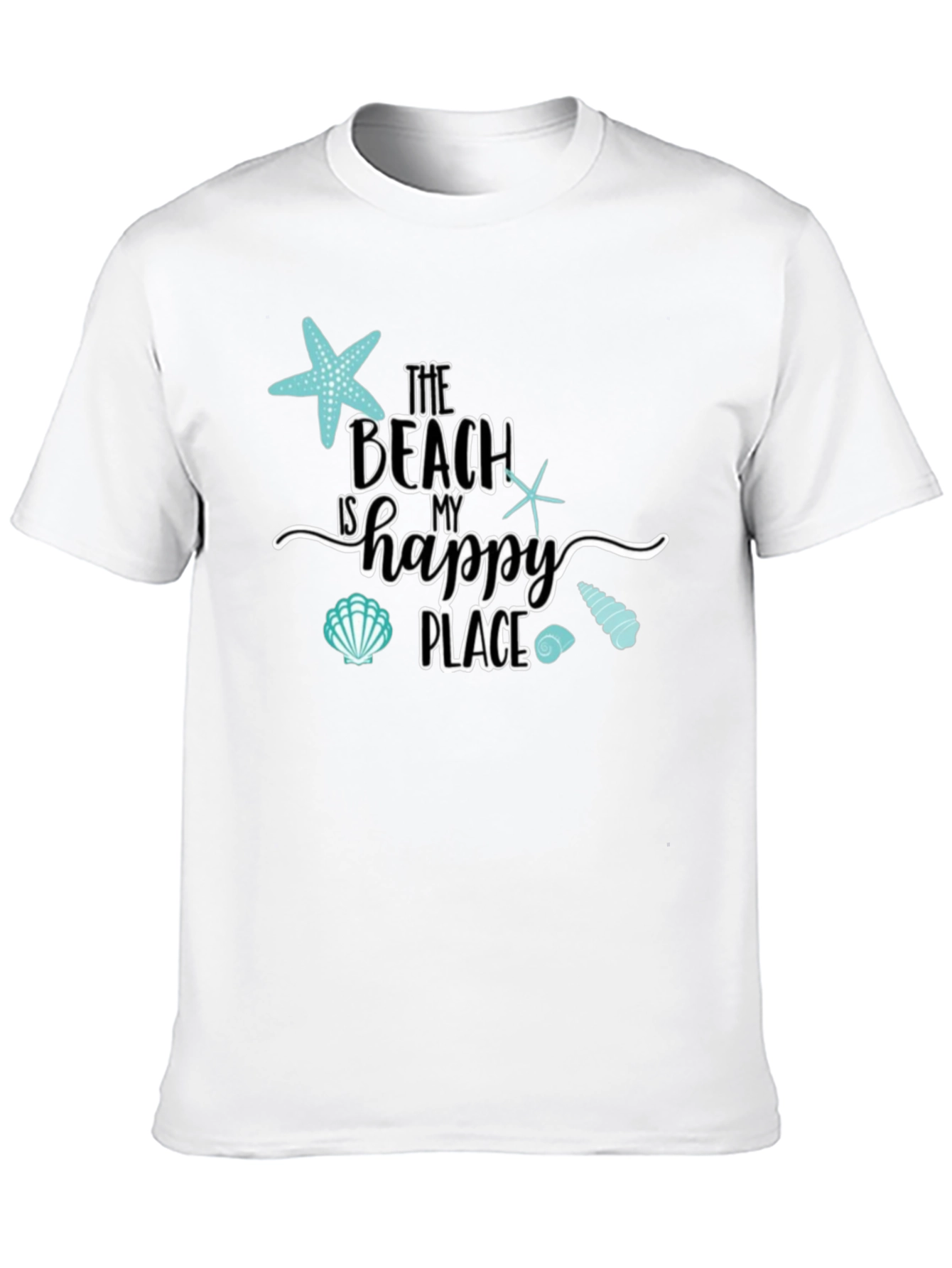 Beach Is My Happy Place Black Graphic Tee