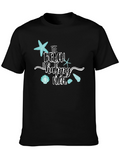 Beach Is My Happy Place Black Graphic Tee