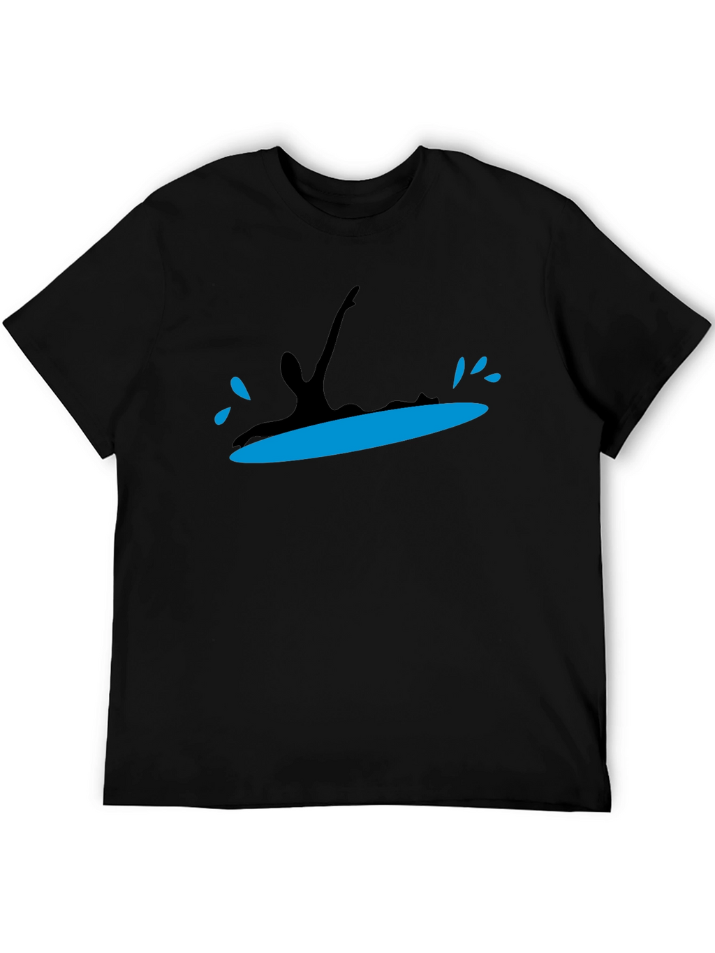 Surfing Silhouette Black T-Shirt
