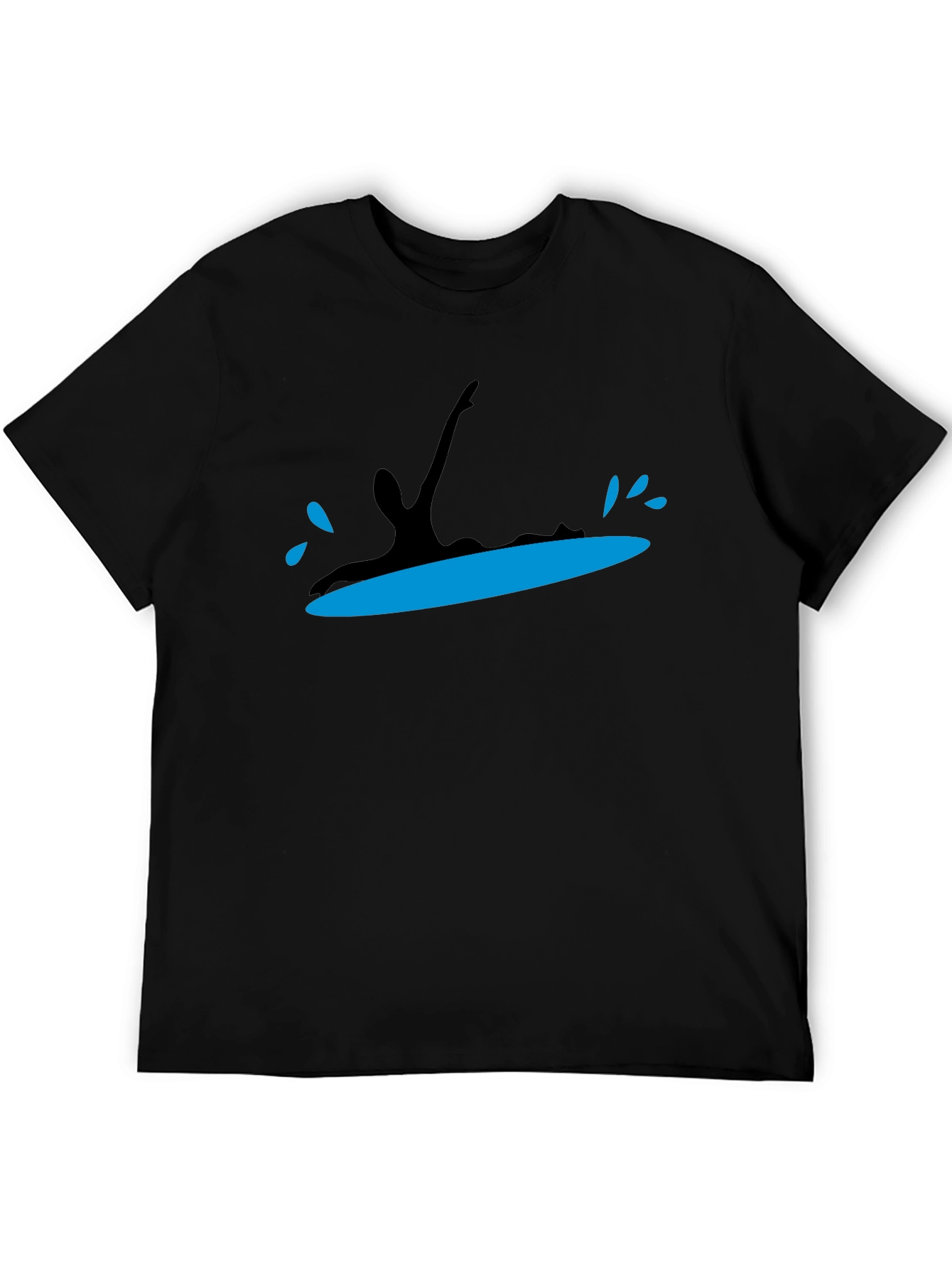 Surfing Silhouette Black T-Shirt