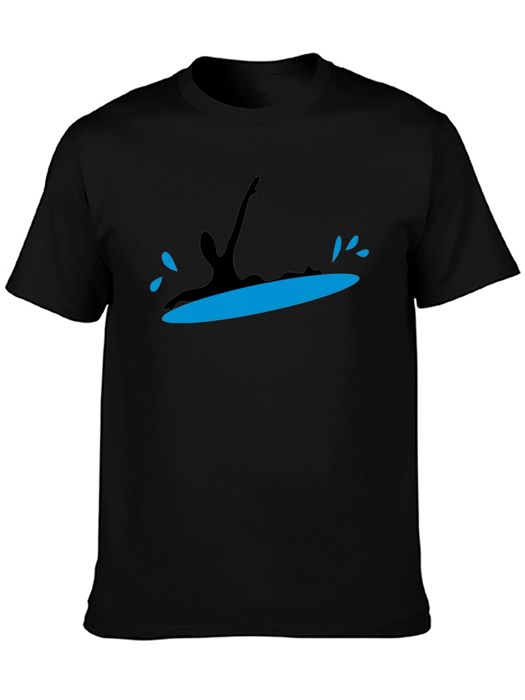 Surfing Silhouette Black T-Shirt